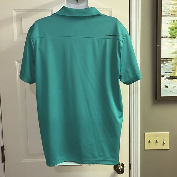 Under Armour Men’s Seafoam Green Golf Polo with Collar and Side Slits- XL - Picture 8 of 11